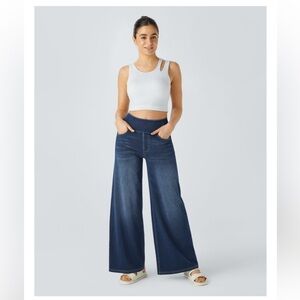 Halara Wide-Leg Blue Jeans